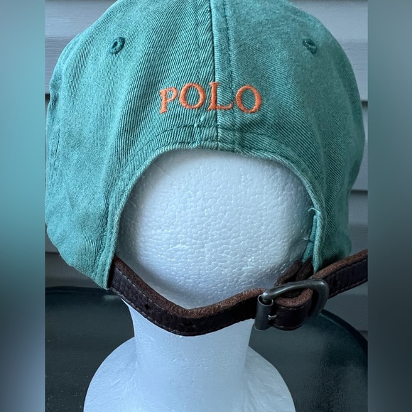 Polo Ralph Lauren Green/Orange Pony With Leather Strap Hat - Picture 6 of 9